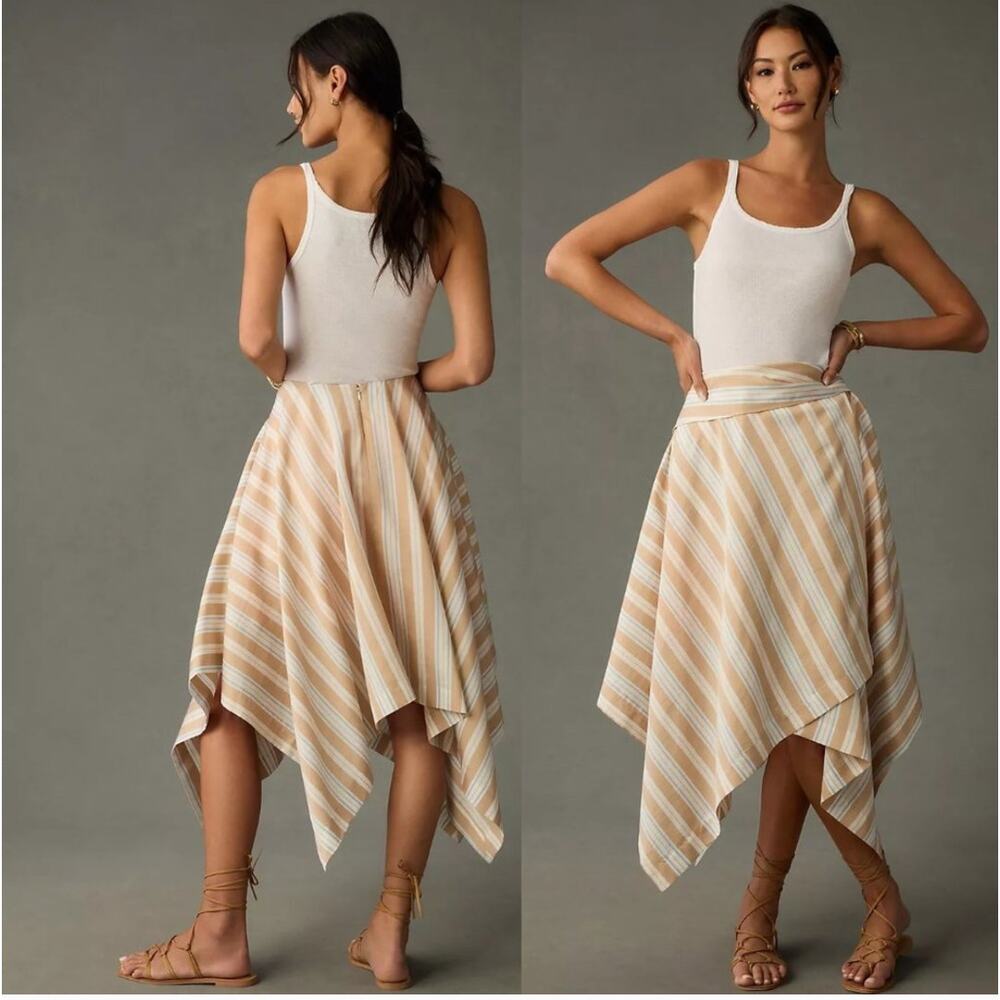 Maeve Anthropologie Striped Handkerchief Skirt NWT